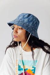 PETAL Reversable Organic Denim Bucket Hat